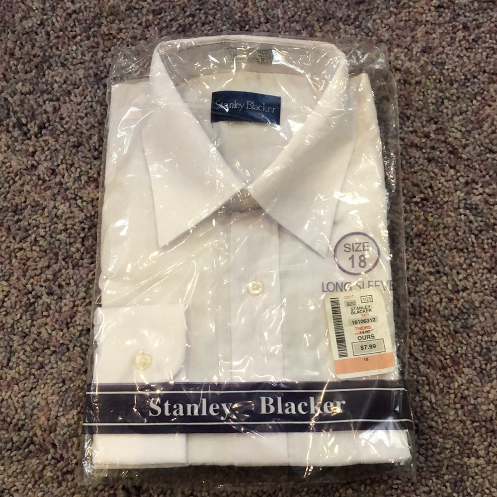 Stanley Blacker White Button Down Shirt